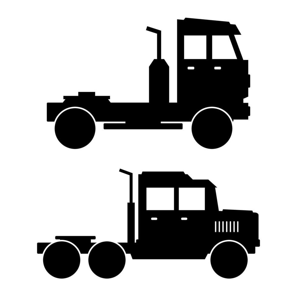 Set of trucks on white background vector