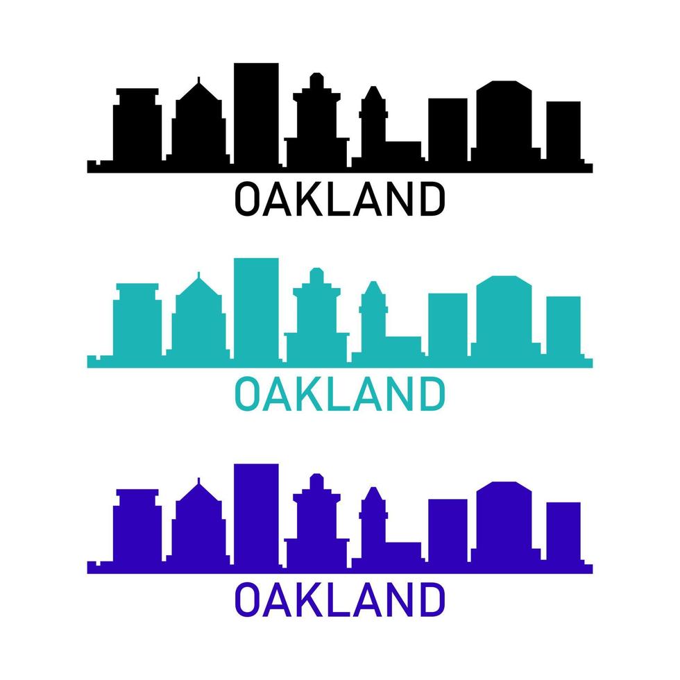 Oakland skyline sobre fondo blanco. vector