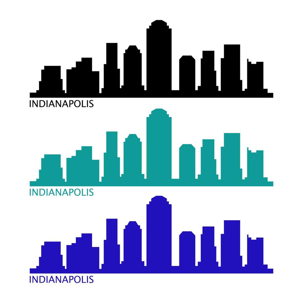 Horizonte de Indianápolis sobre fondo blanco. vector