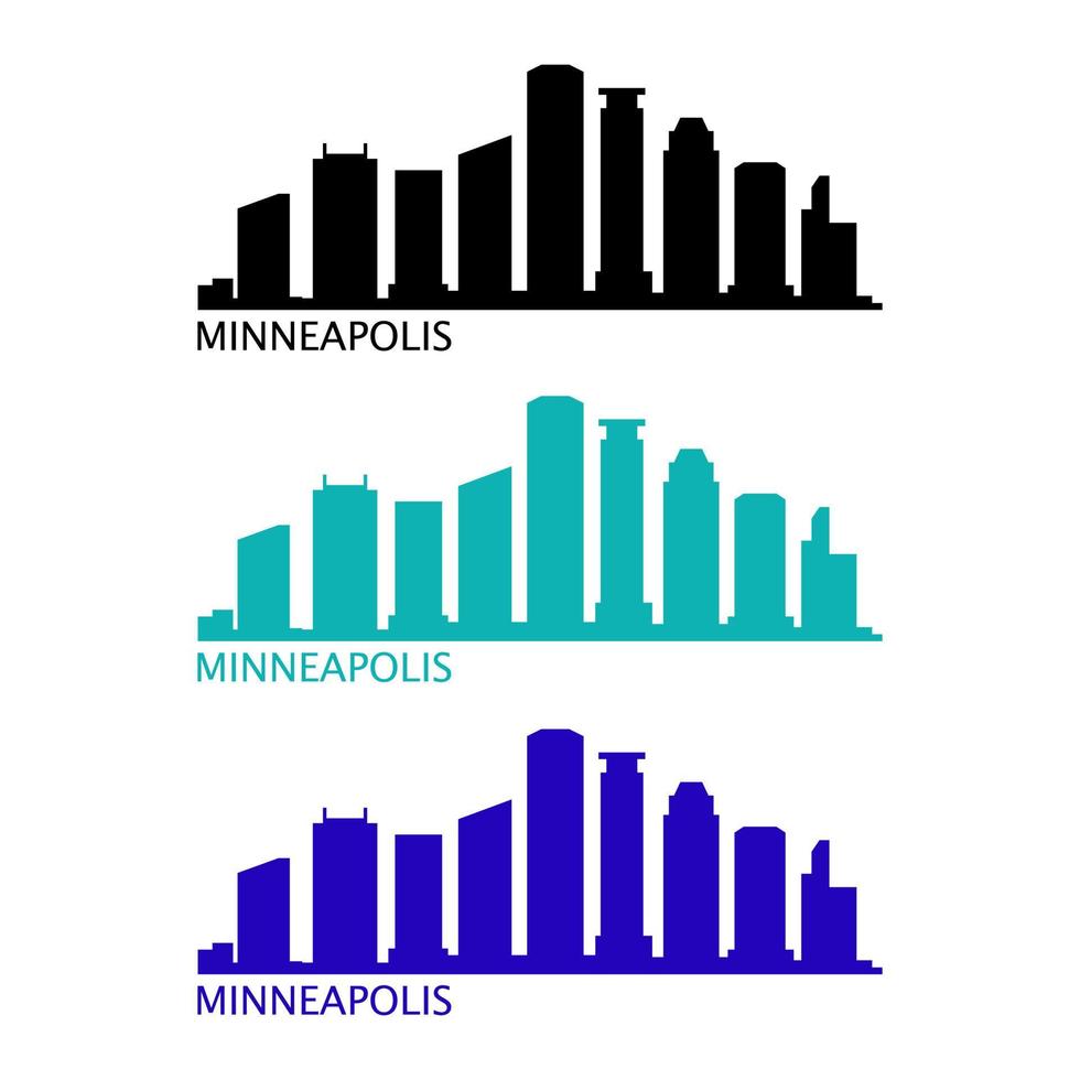 Horizonte de Minneapolis sobre fondo blanco. vector