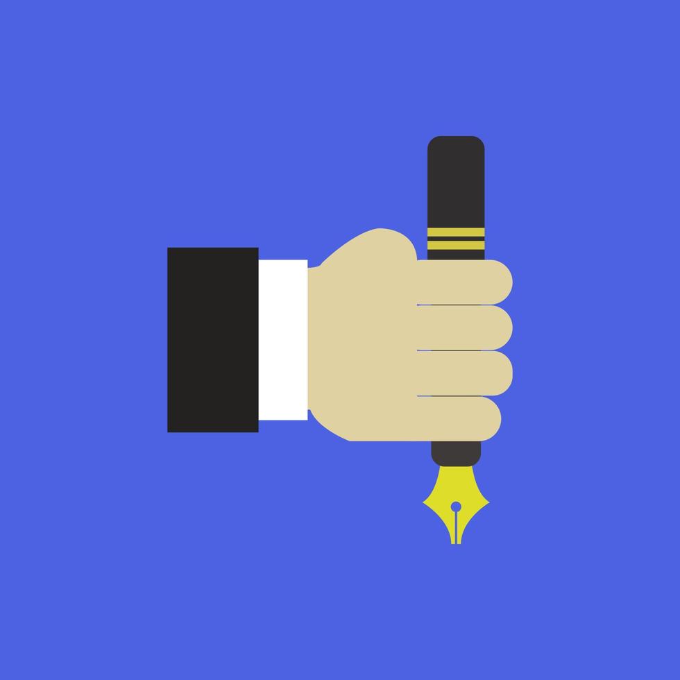 Pen in hand vector