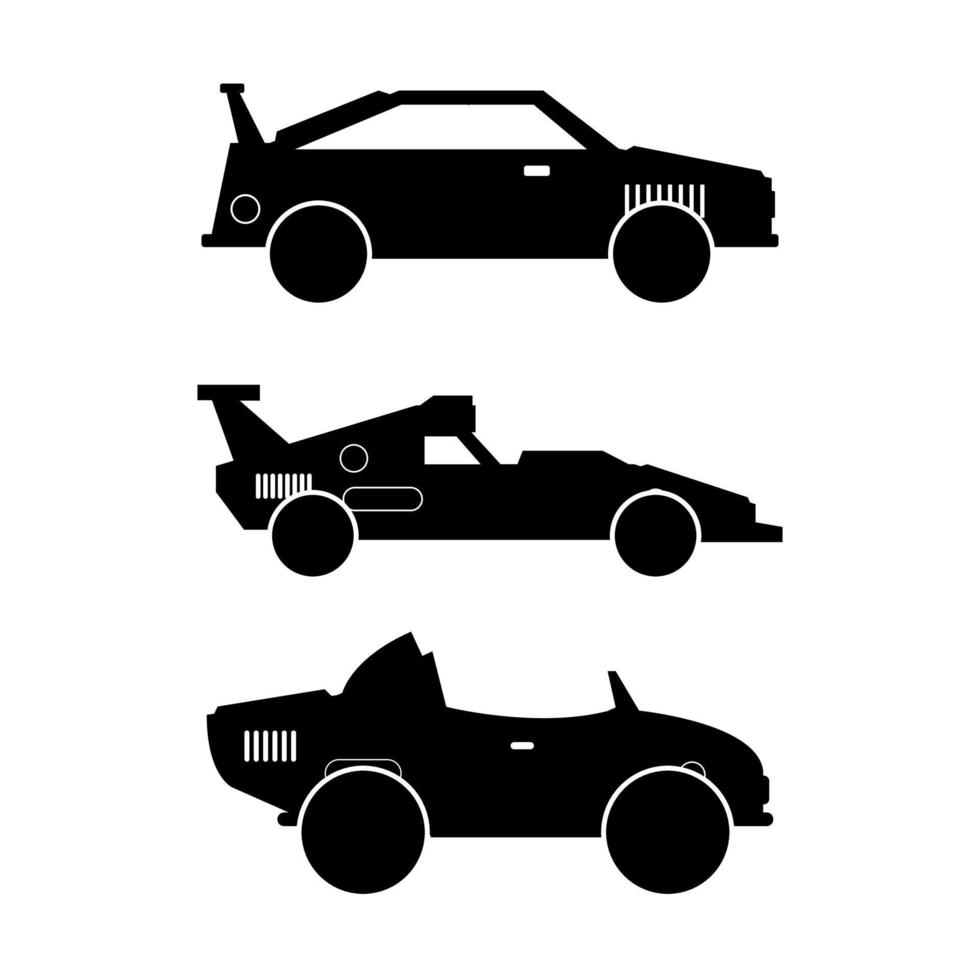 conjunto de coche sobre fondo blanco vector