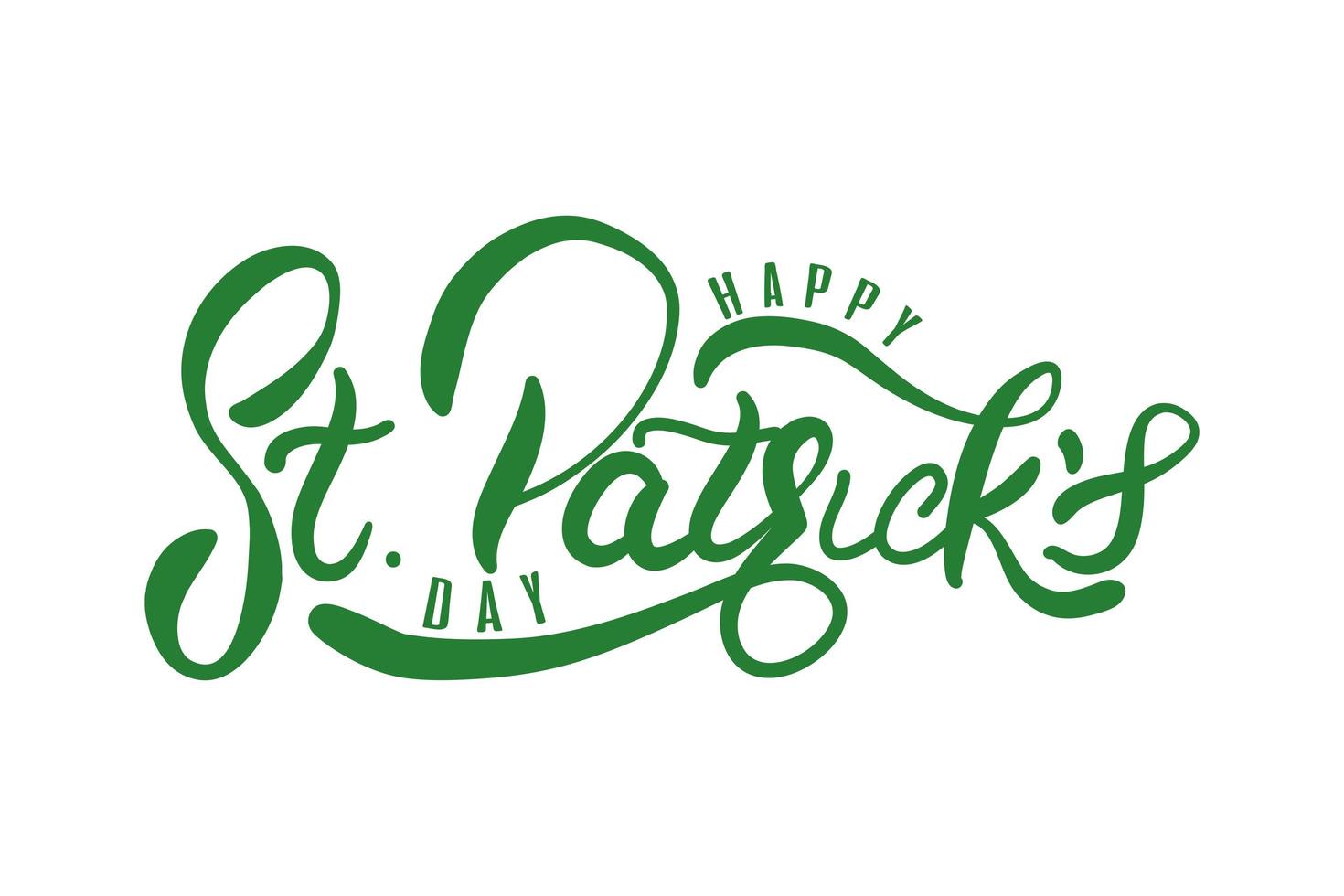 happy saint patricks day lettering green vector
