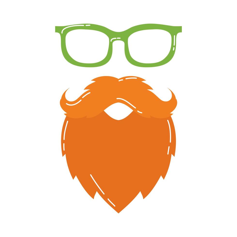 leprechaun beard and glasses accessories vector