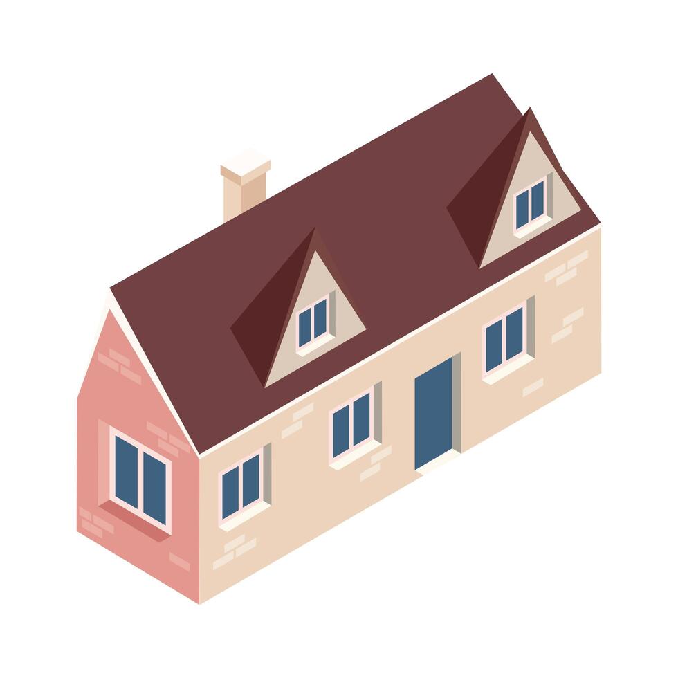 isometric home building vector