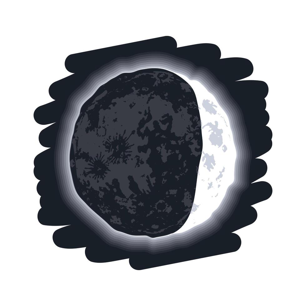 waxing crescent moon phase vector