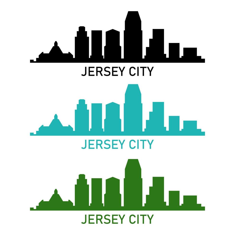 El horizonte de la ciudad de Jersey sobre fondo blanco. vector