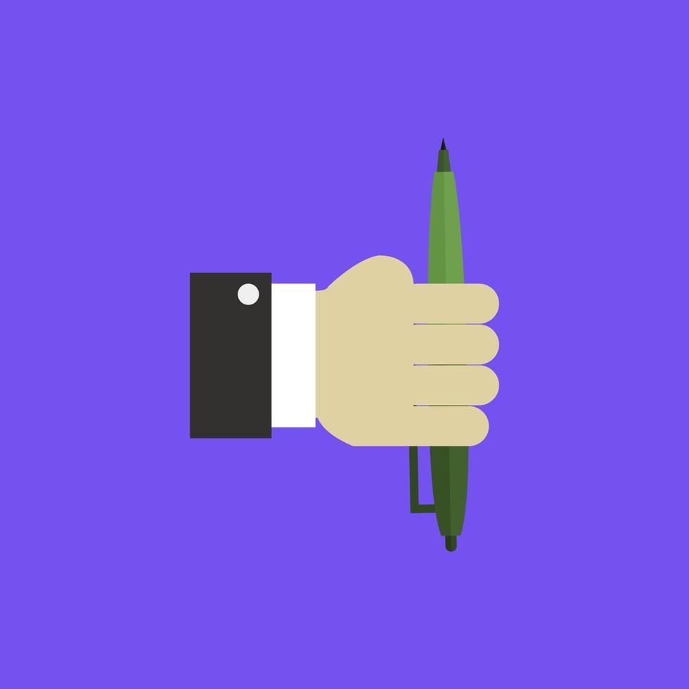 Pen in hand vector