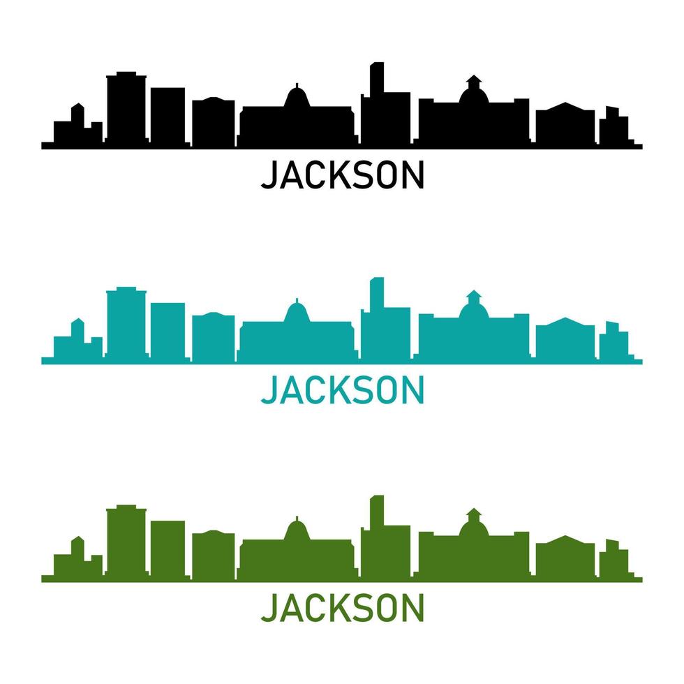 Jackson skyline on white background vector