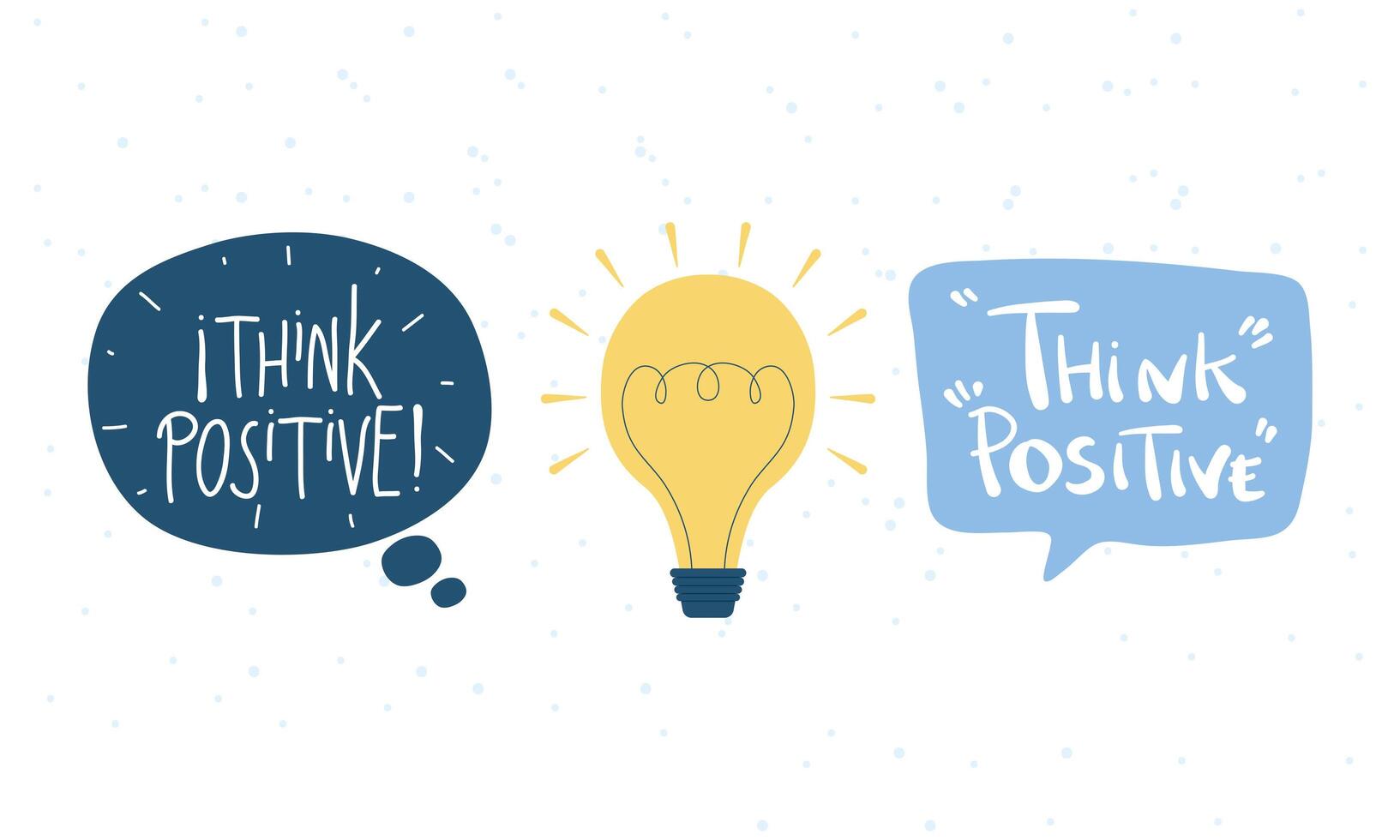 think positive letterings vector