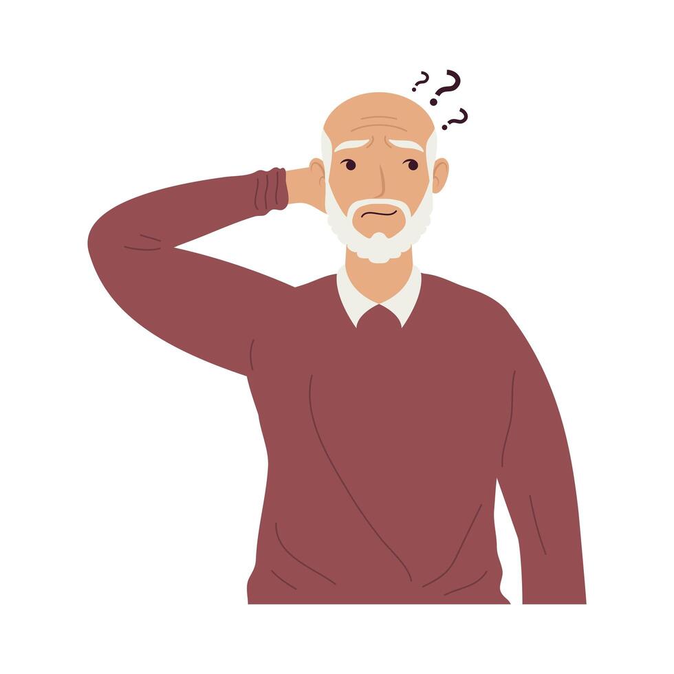 abuelo con alzheimer vector