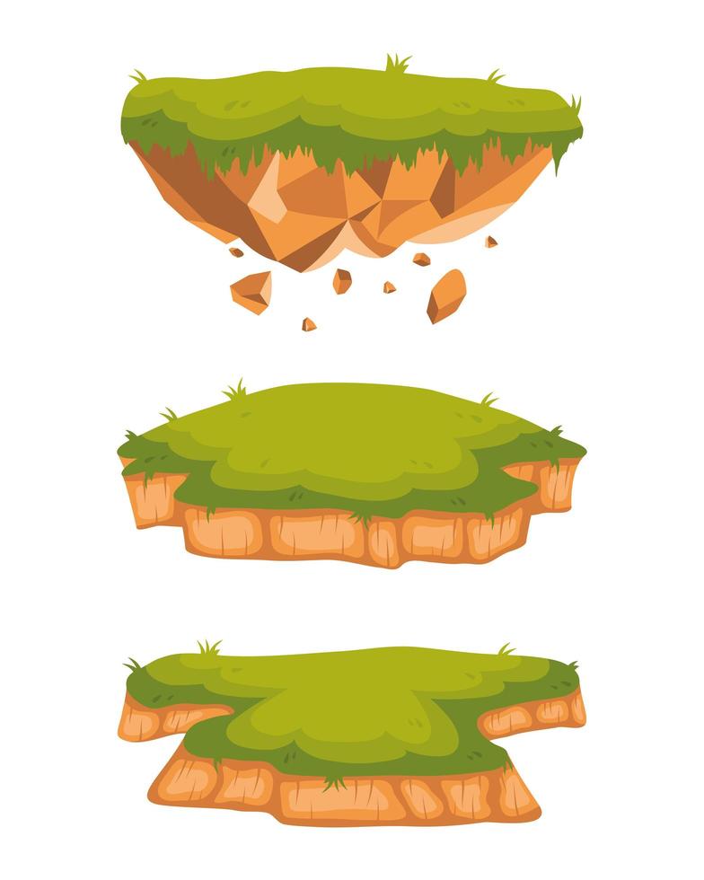 three island terrains vector