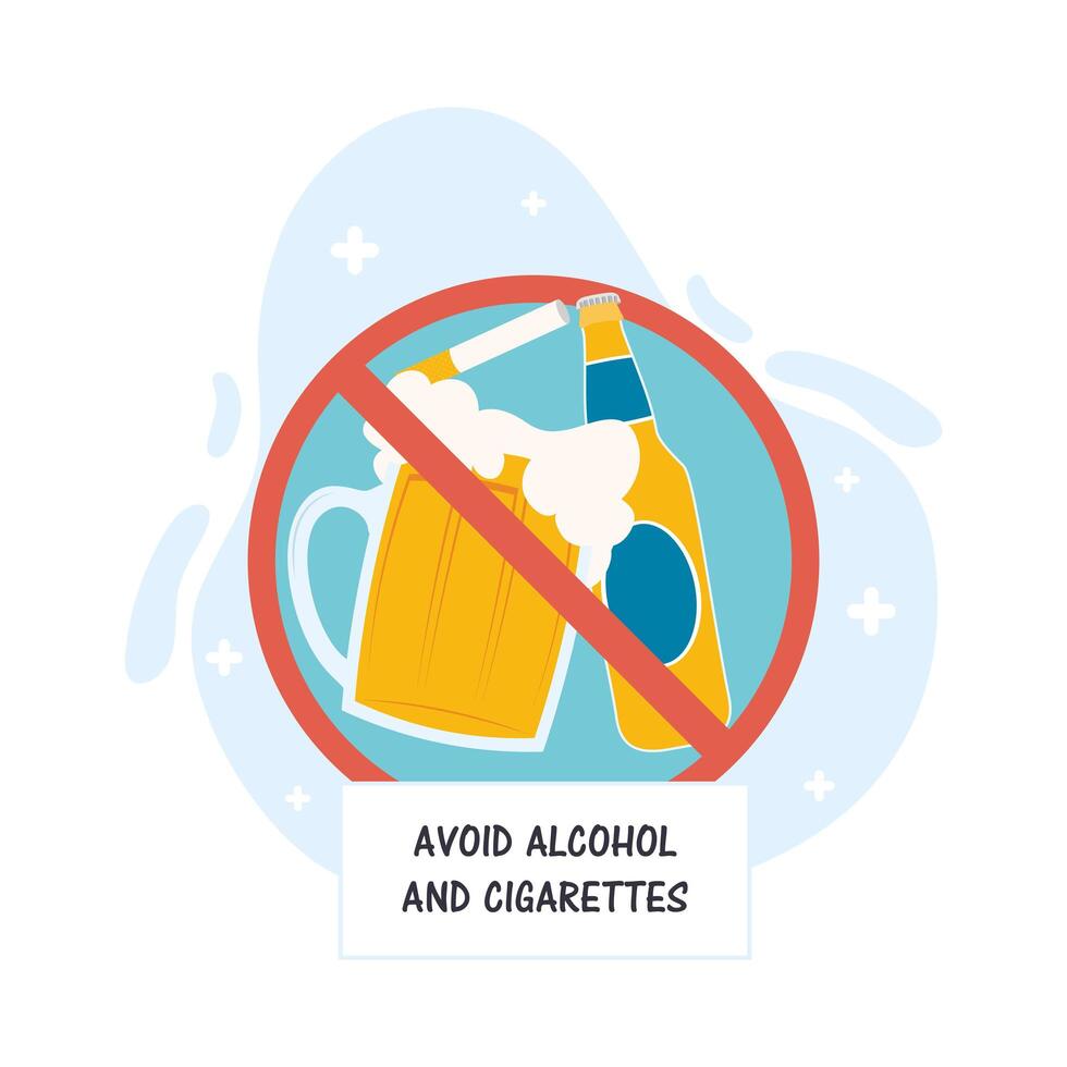 avoid alcohol and cigarettes recommendation vector