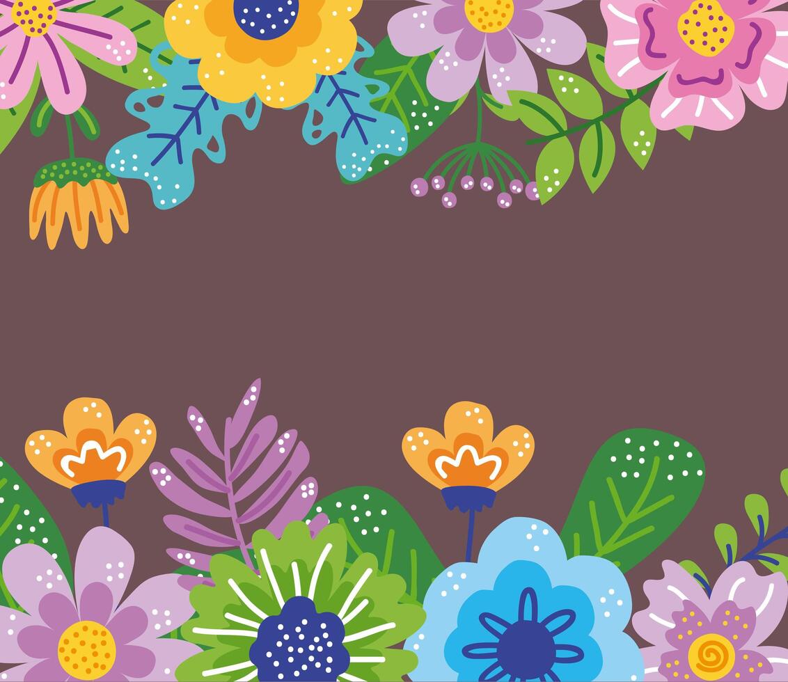 spring floral frame vector