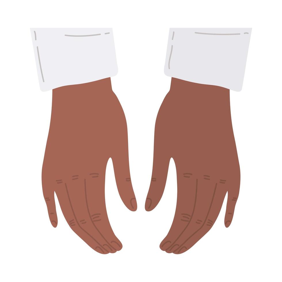 afro hands human protecting isolated icon vector