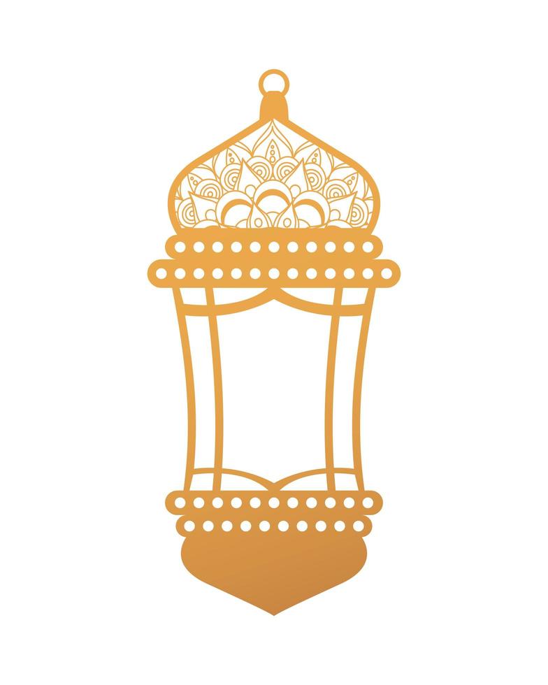 ramadán kareen celebración linterna dorada vector