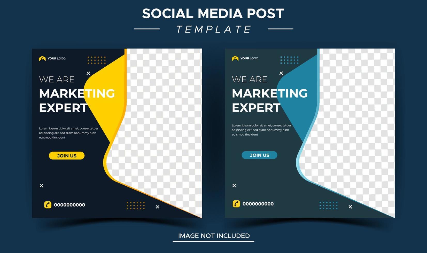 Creative business marketing expert social media post template vector