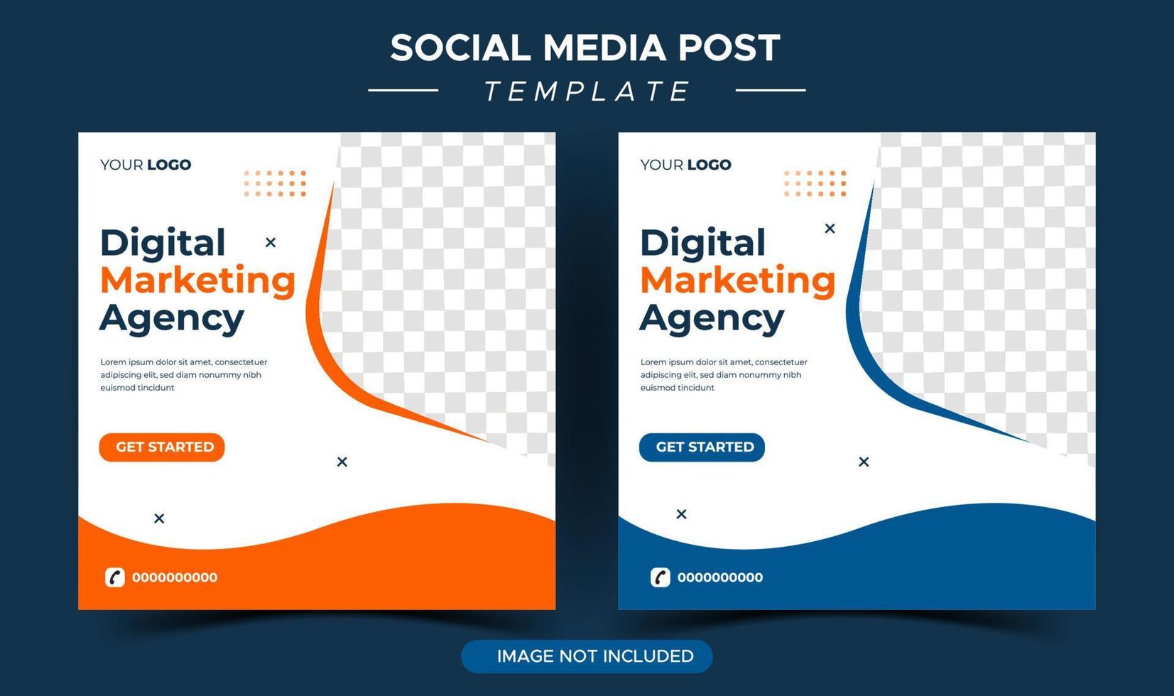 Digital business marketing agency social media  post template vector