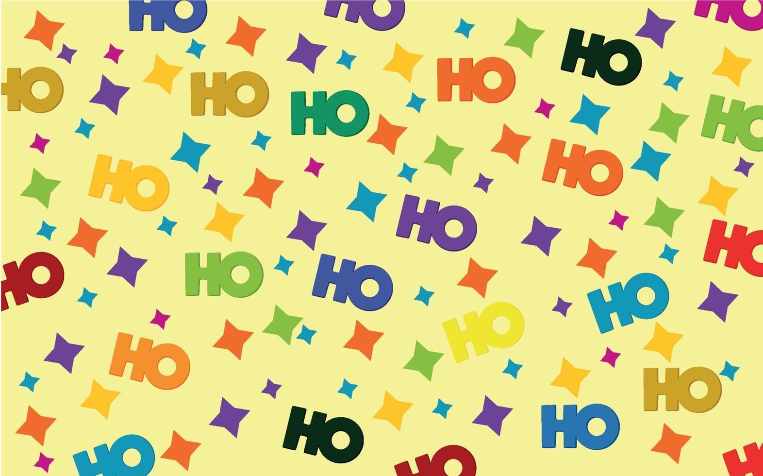 Ho ho ho. Background.Bright letters and stars.Multicolored. Vector illustration