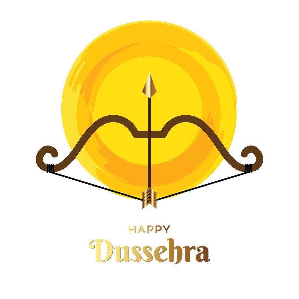 Illustration Of Happy Dussehra With Bow And Arrow vector