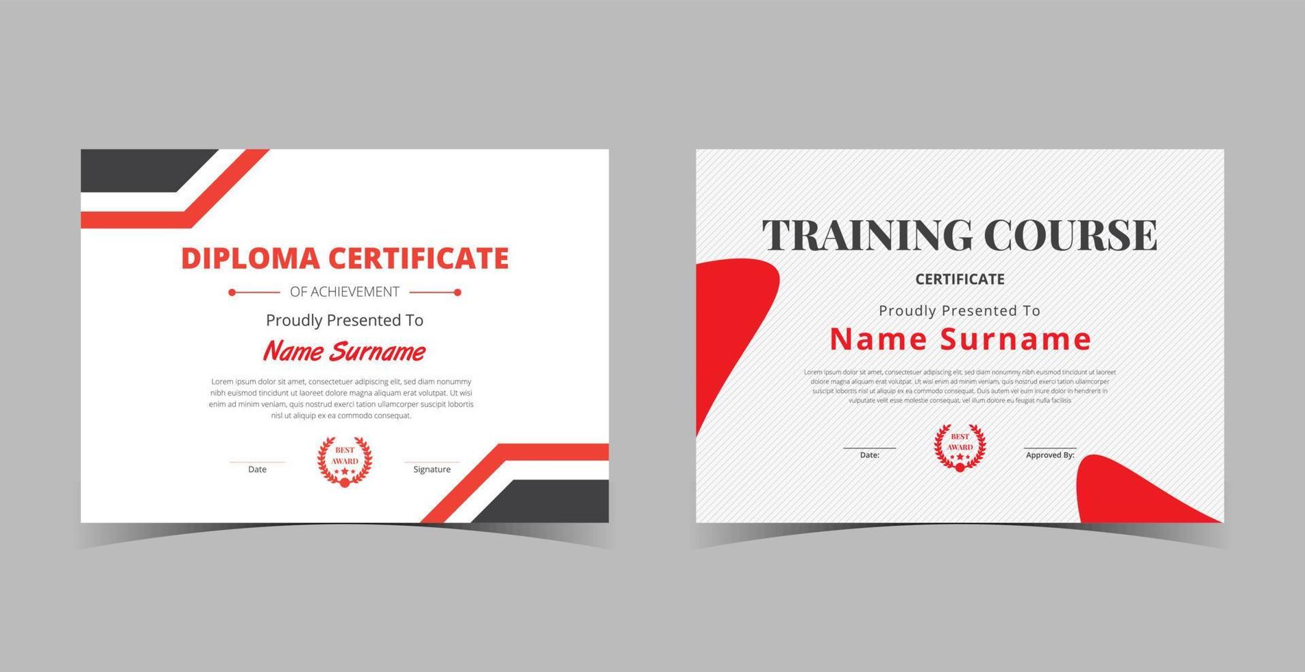 Certificate of Appreciation template, certificate of achievement, awards diploma template vector