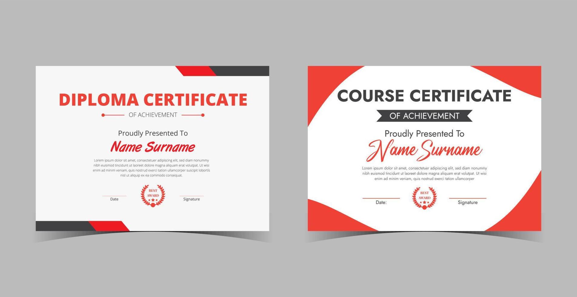 Certificate of Appreciation template, certificate of achievement, awards diploma template vector