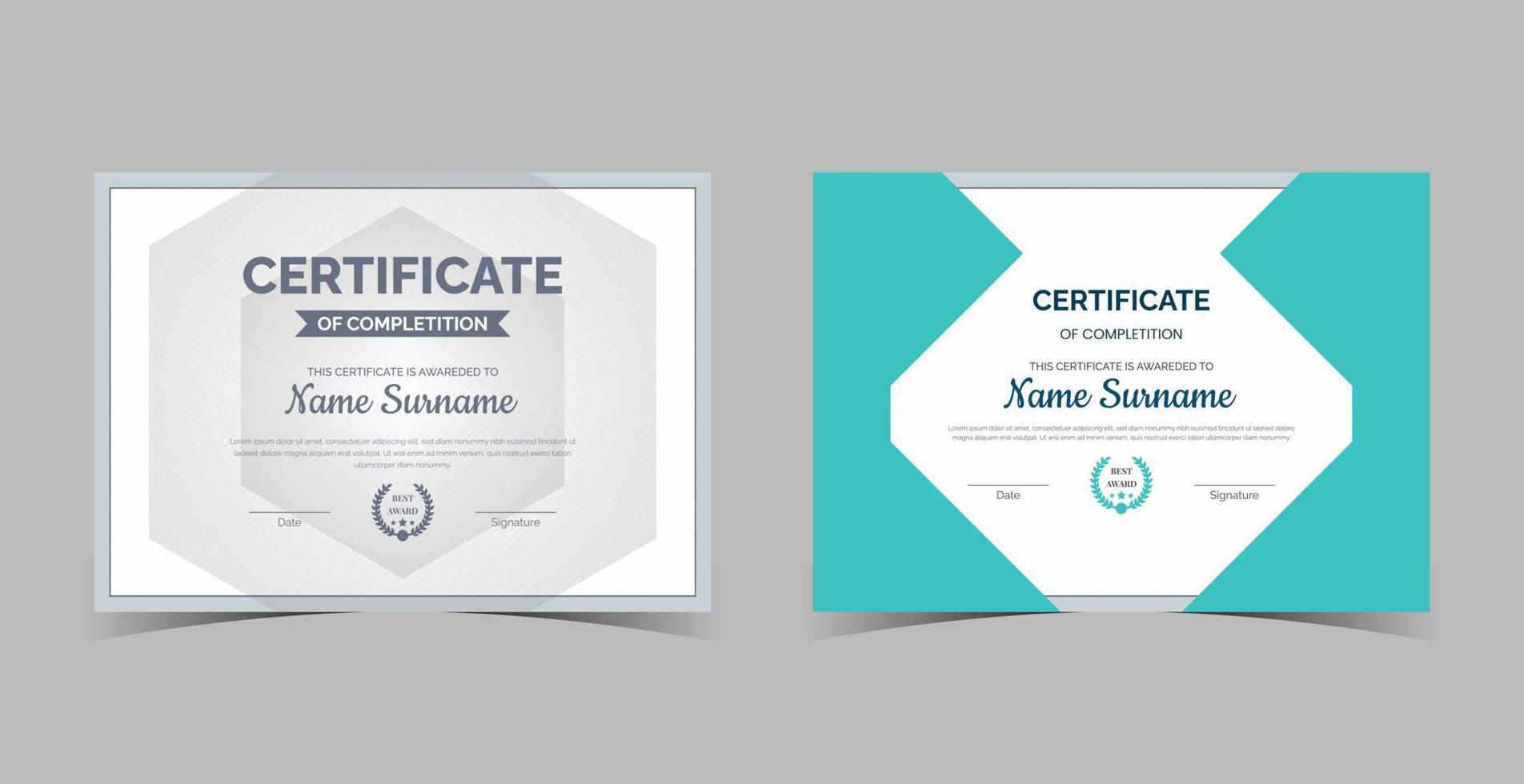 Certificate of Appreciation template, certificate of achievement, awards diploma template vector