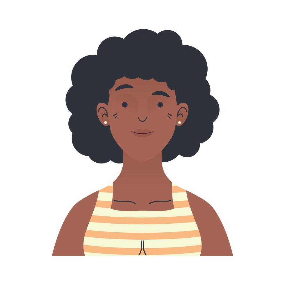 personaje de mujer afro vector