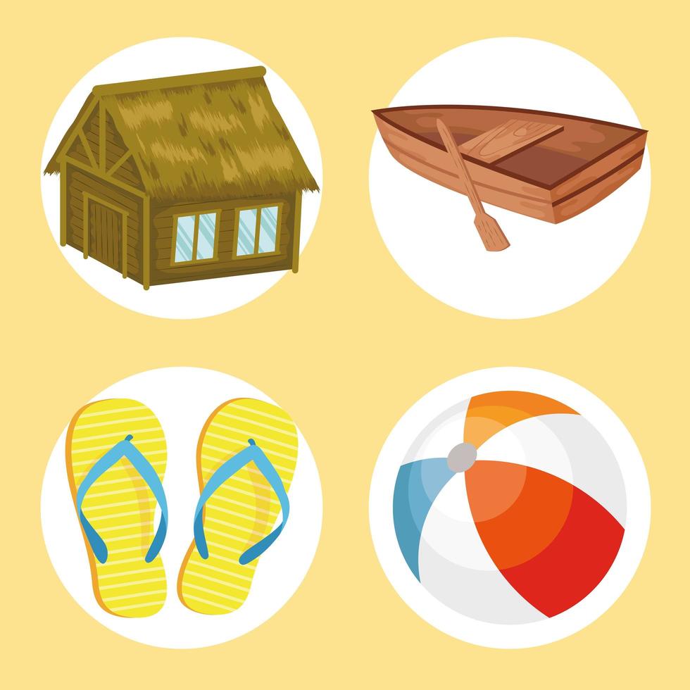 four island icons vector