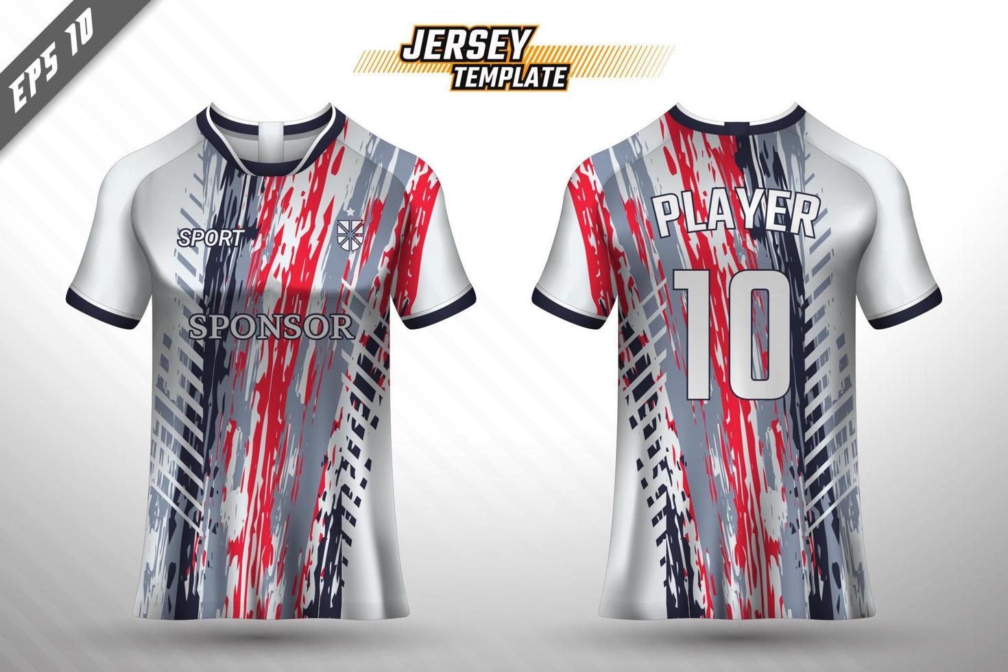 Soccer jersey and t-shirt mockup vector design template