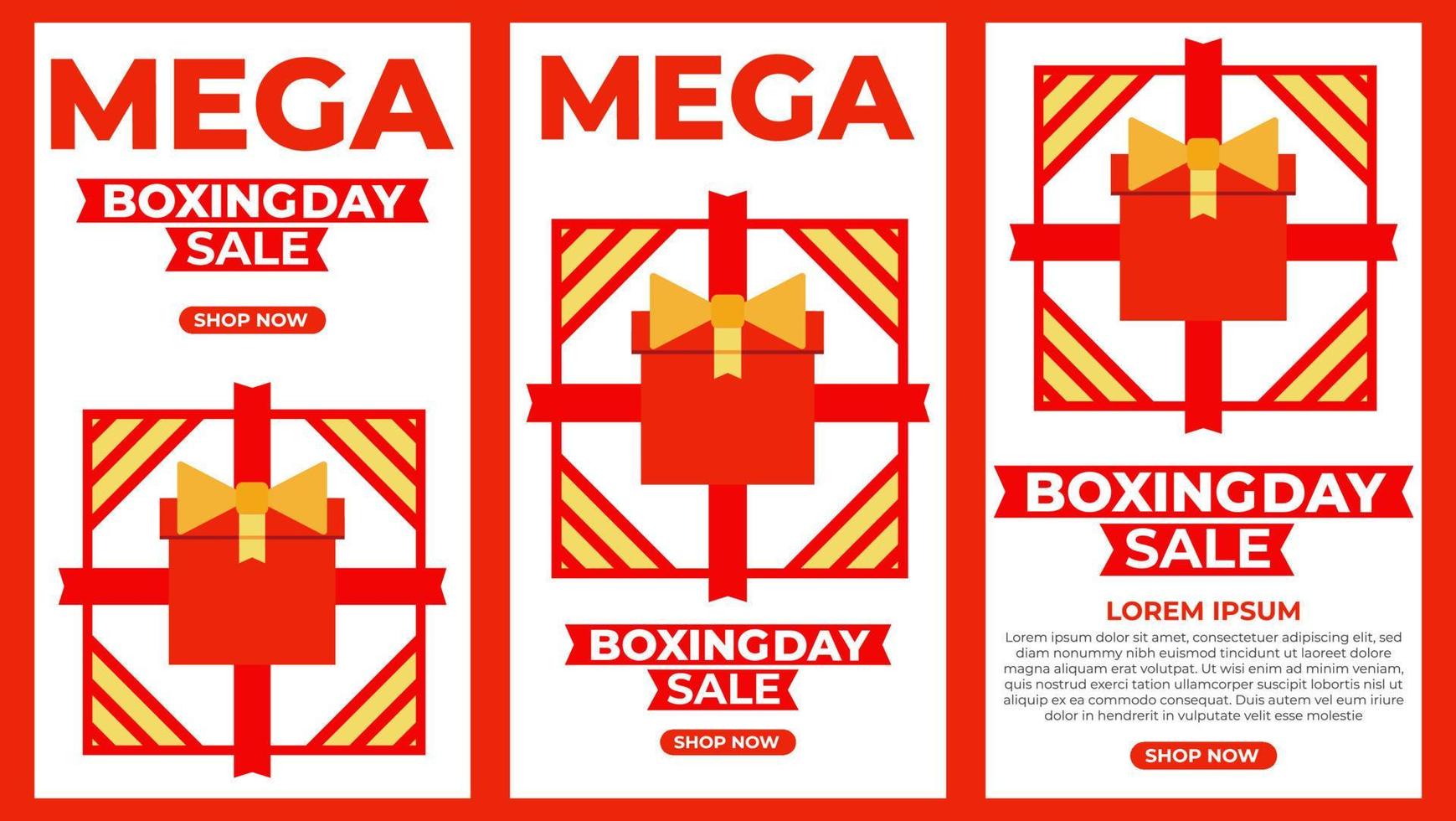 boxing day social media stories collection vector