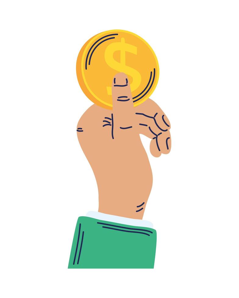 hand with coin vector