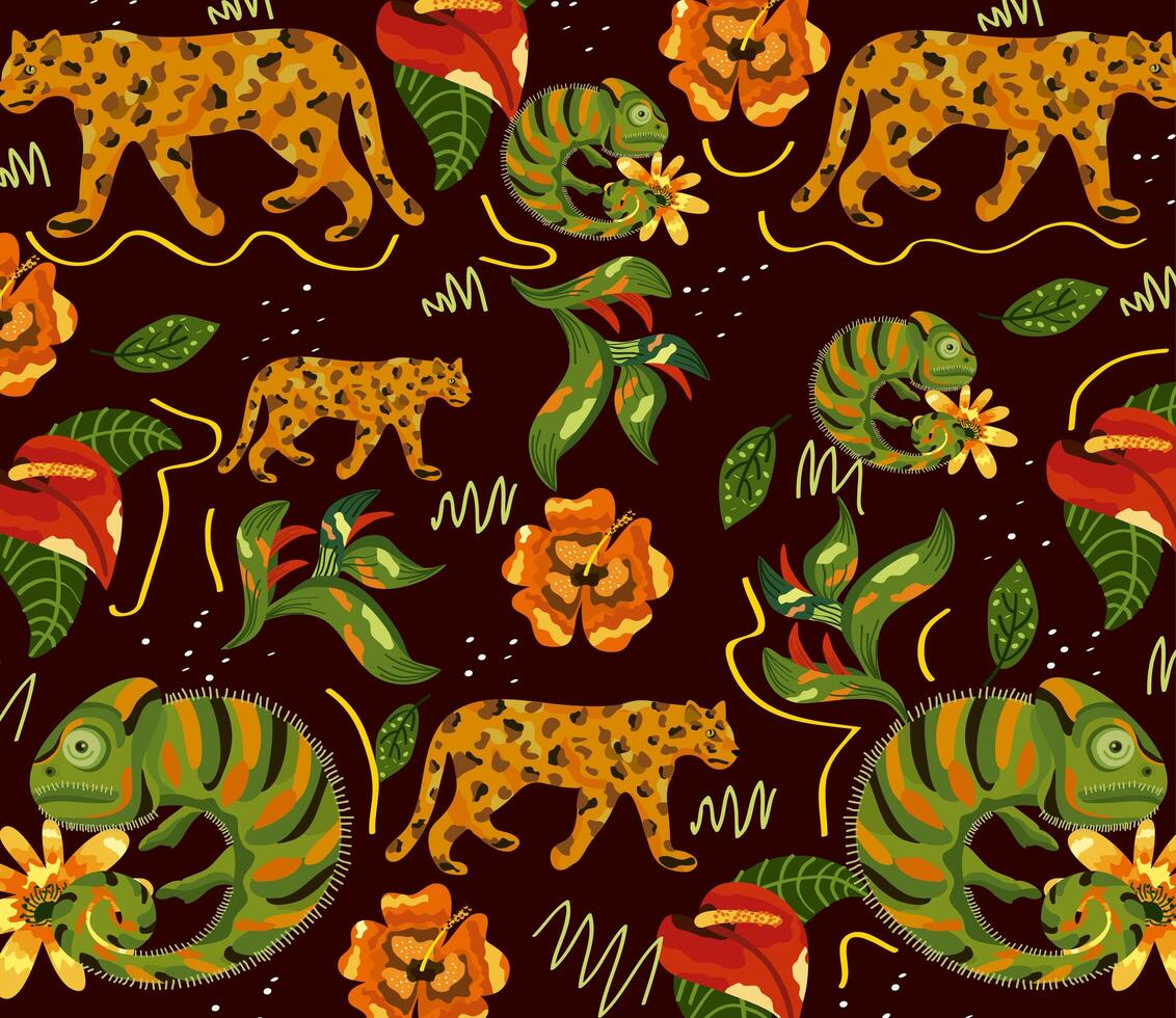 animals and flowers vector