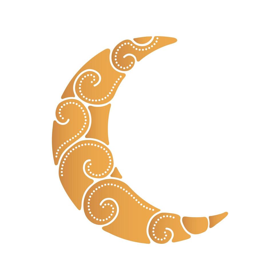 ramadan kareen celebration crescent moon golden vector