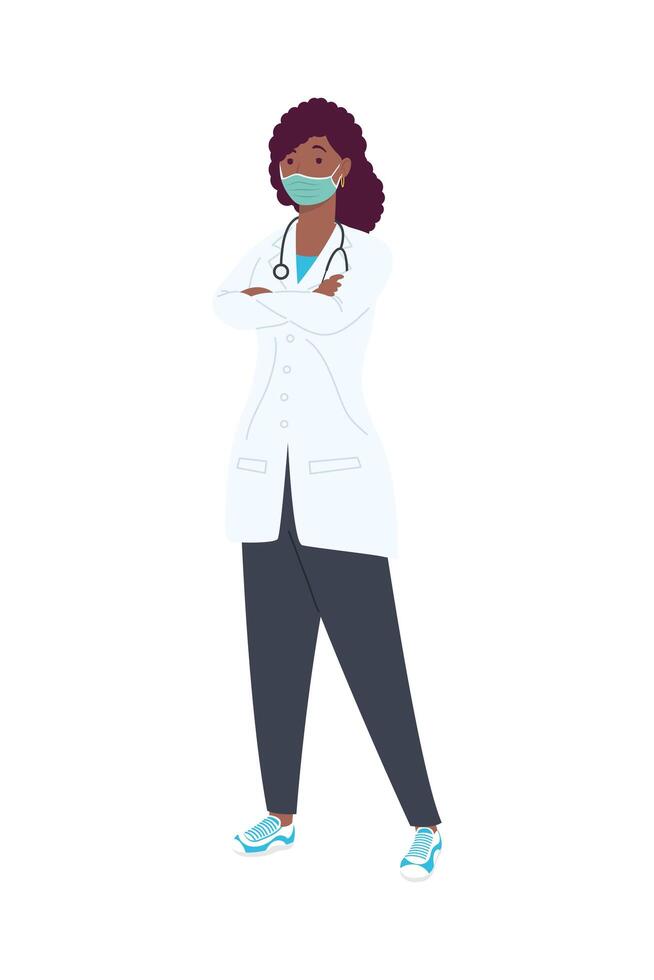 afro professional doctor vector