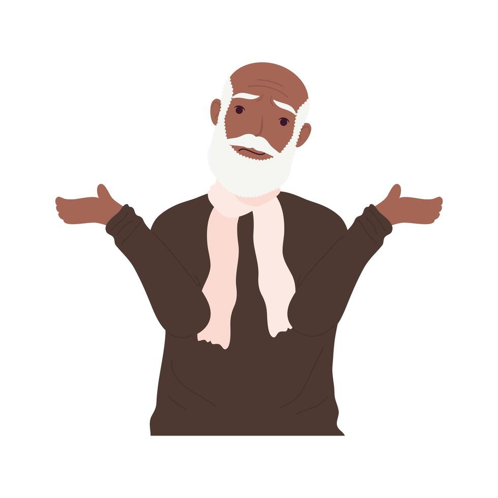 afro grandfather alzheimer vector