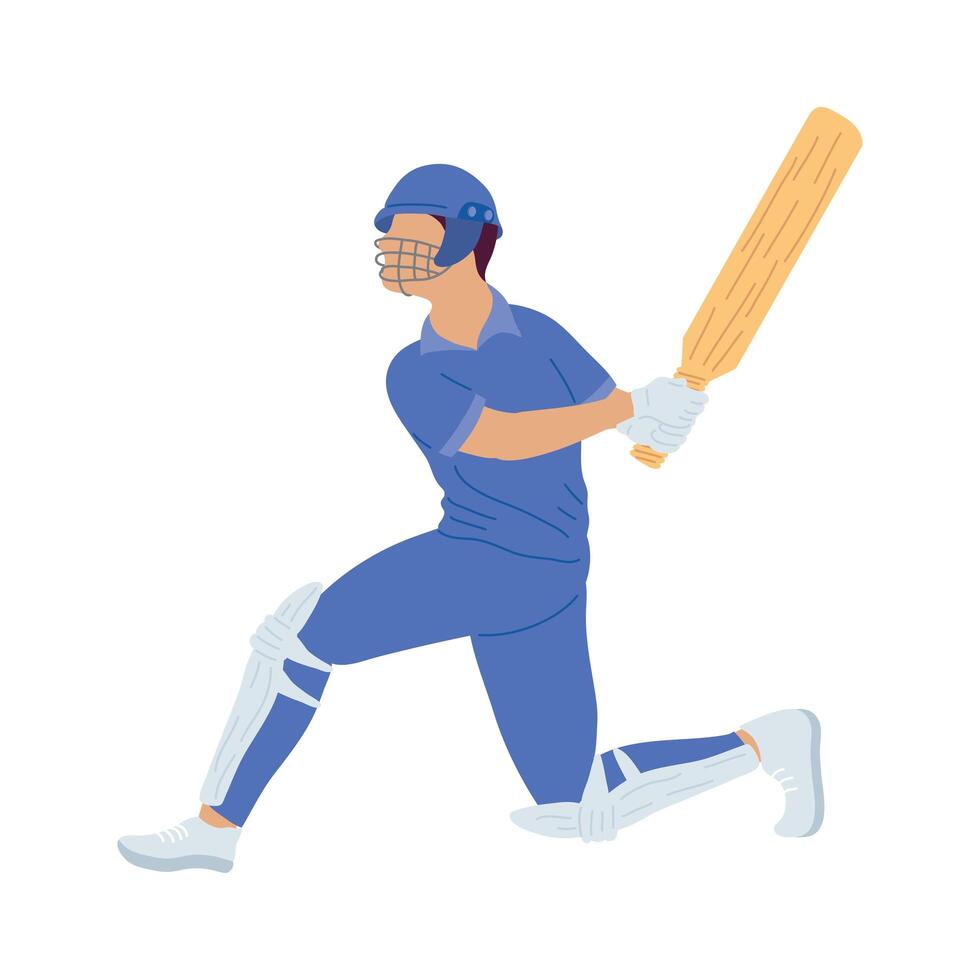cricket player blue vector