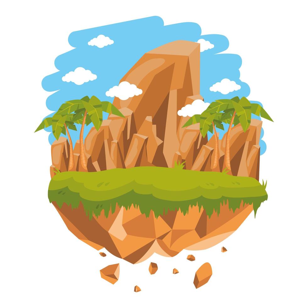 isla y palmeras vector