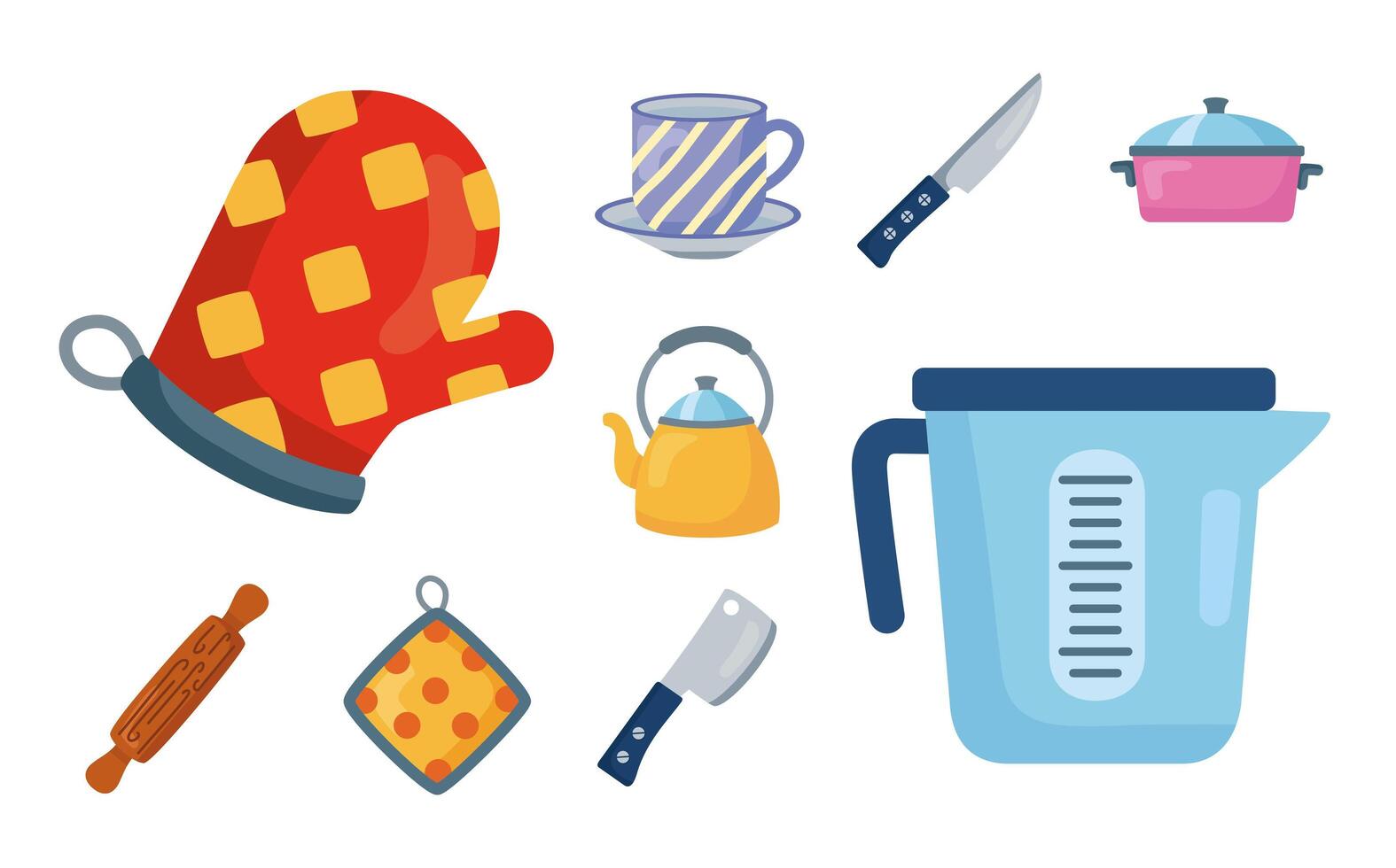 kitchen nine icons vector