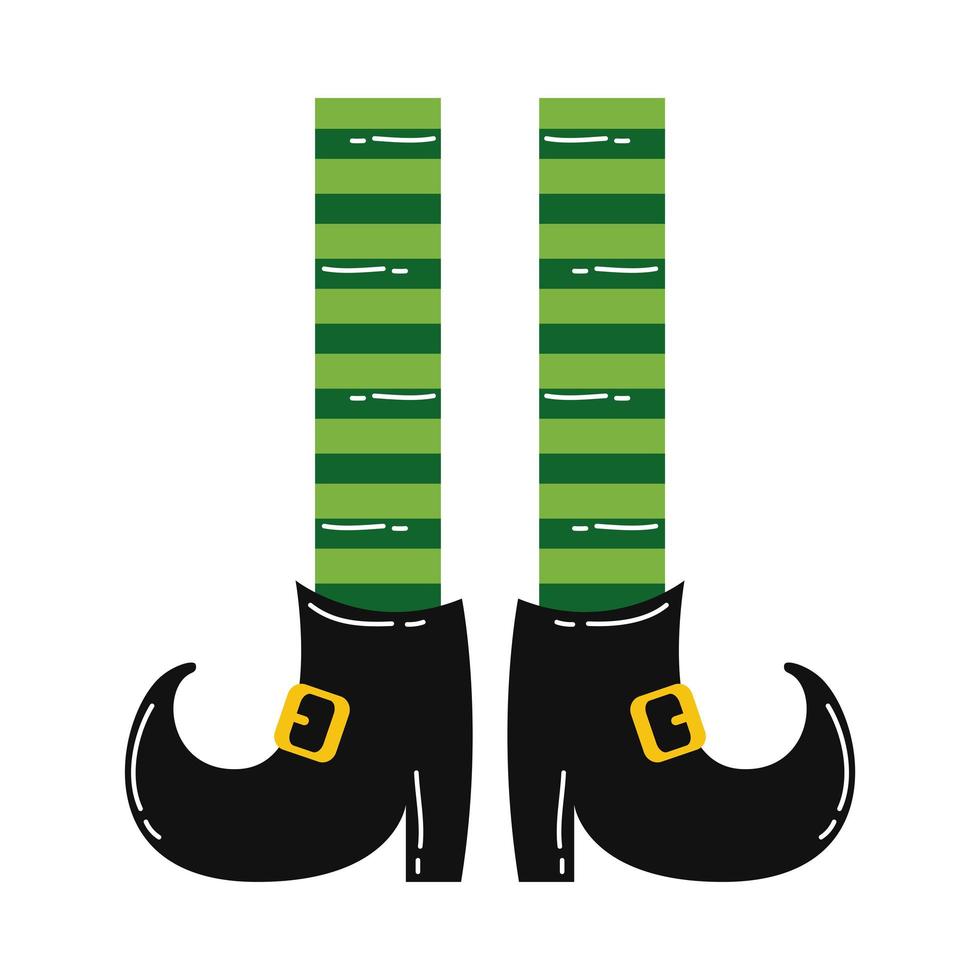 leprechaun legs with boots and socks vector