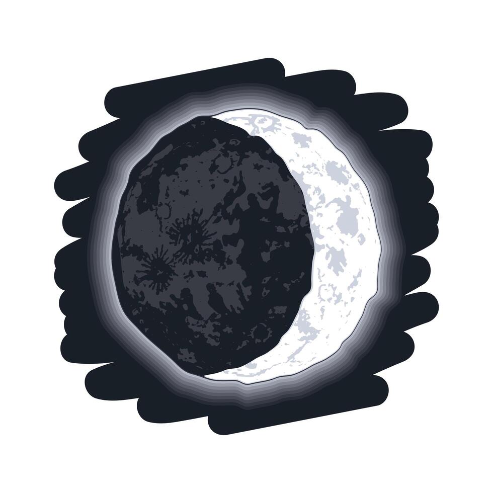 crescent moon phase vector