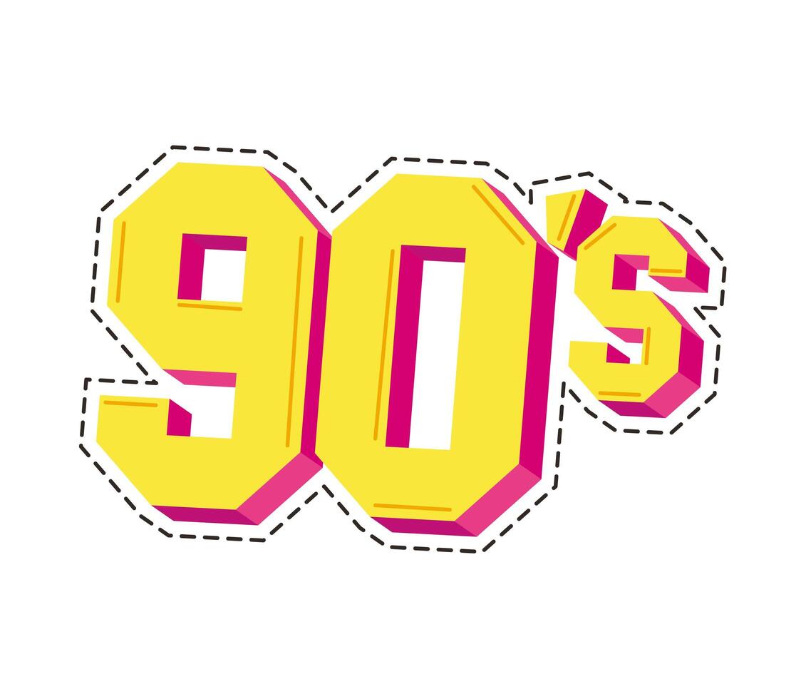 nineties number patch vector