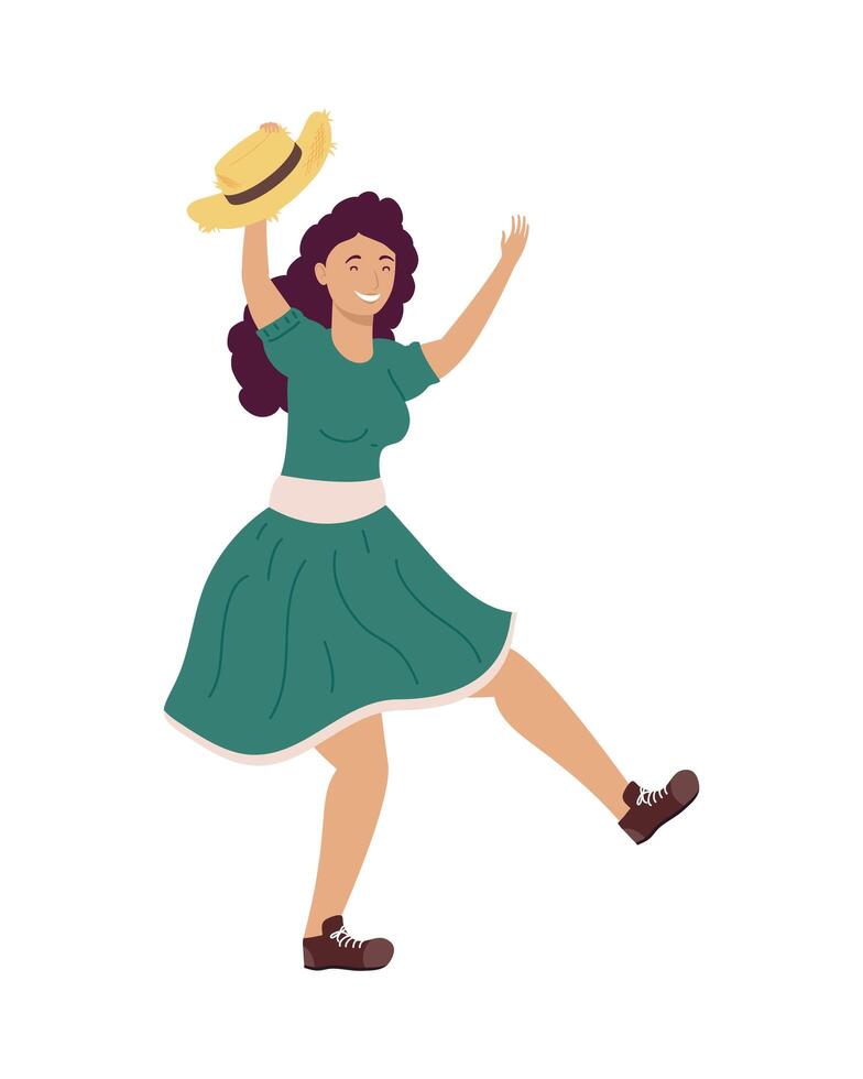 female farmer dancer vector