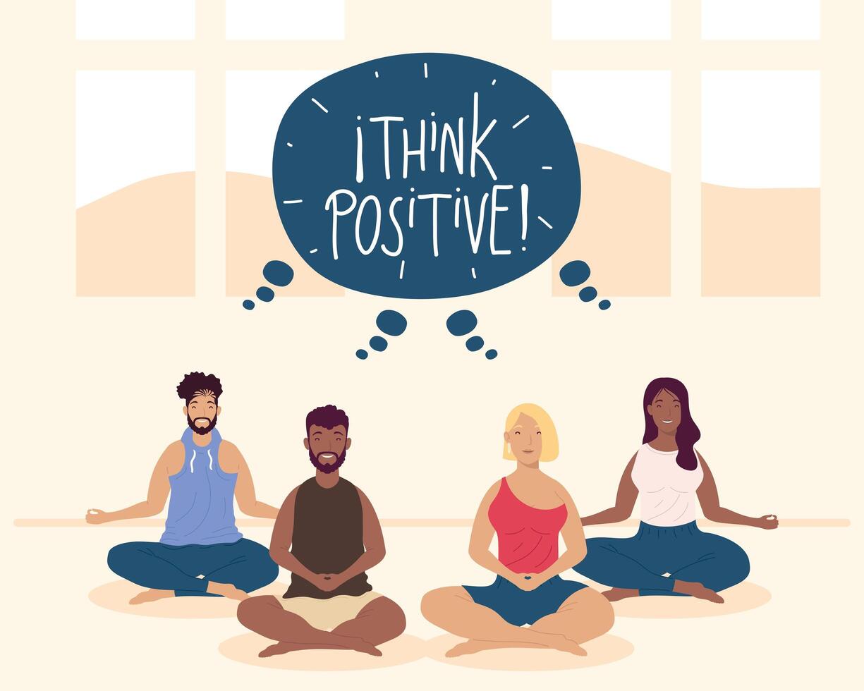think positive attitude vector