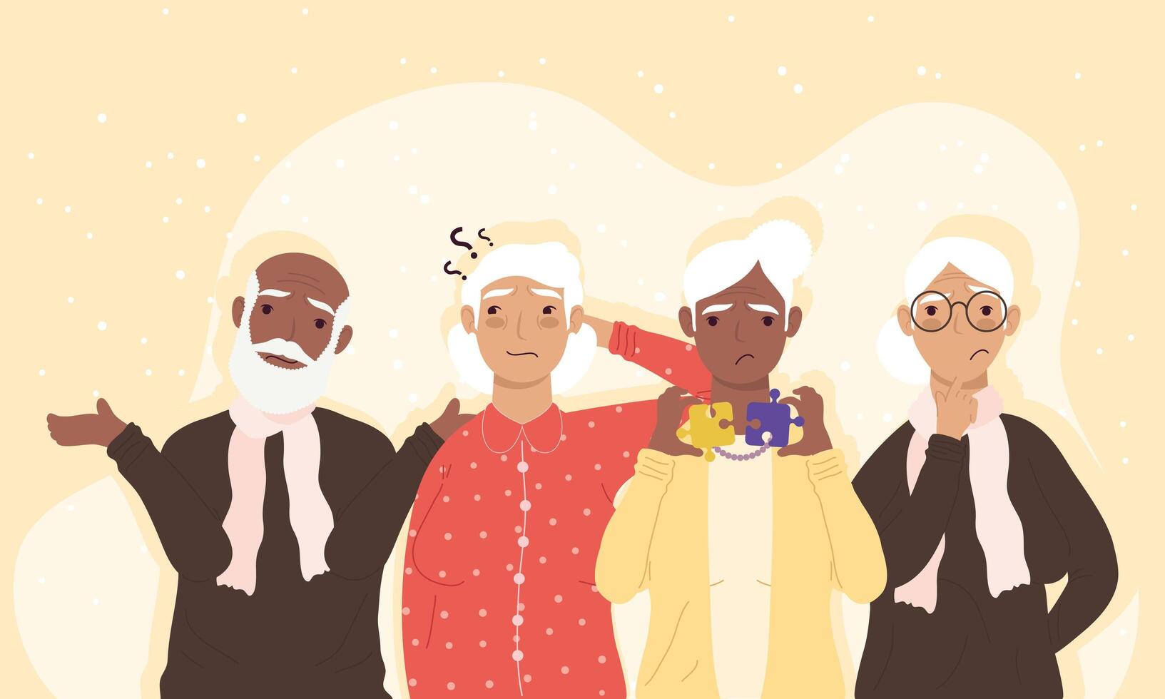 alzheimer patients characters vector