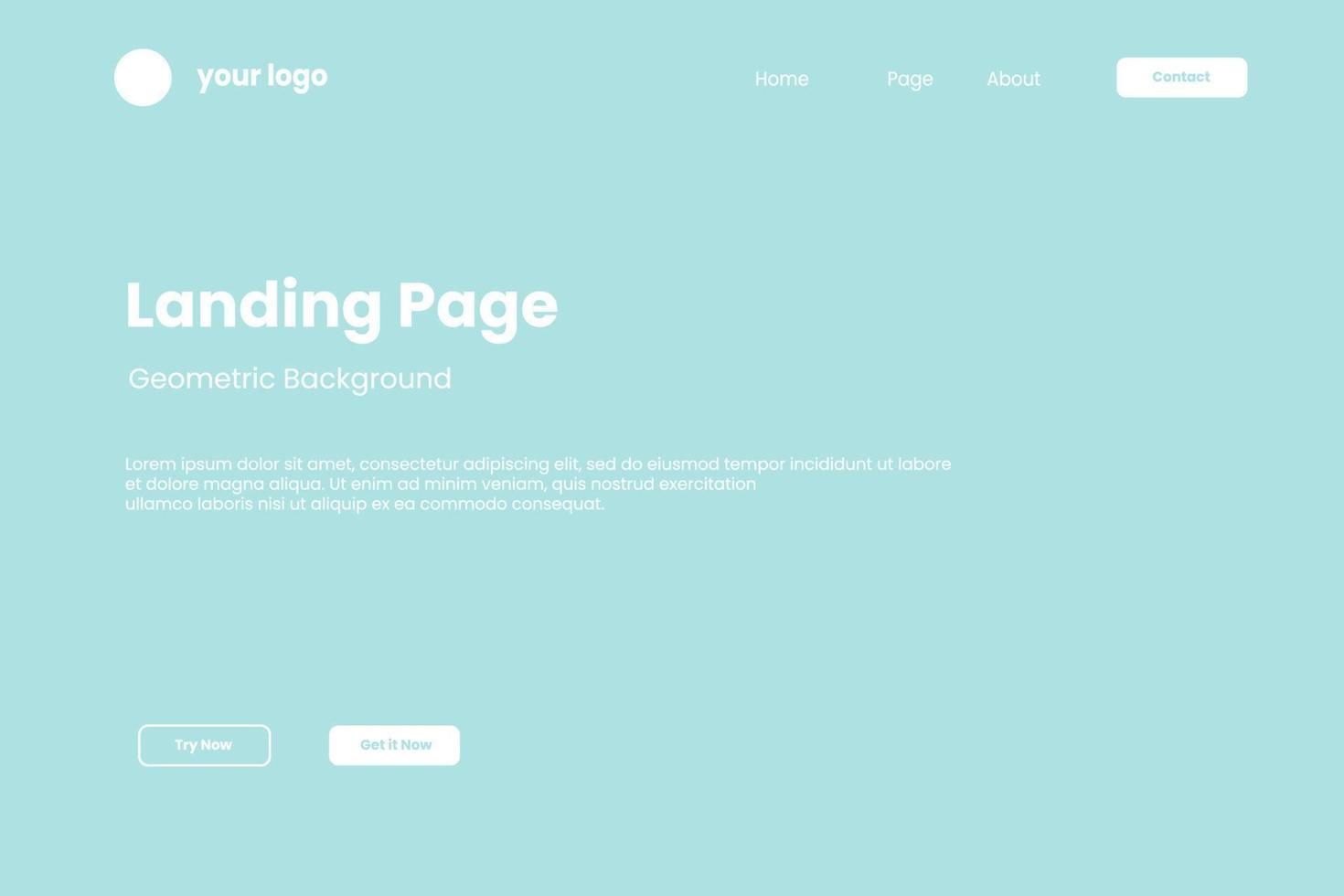 Green Pastel Simple Landing Page Vector