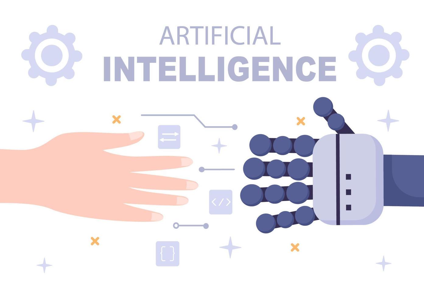 Artificial Intelligence Digital Brain Technology and engineering Concept With Programmer Data or Systems that can be set up in a Scientific Context. Vector Illustration