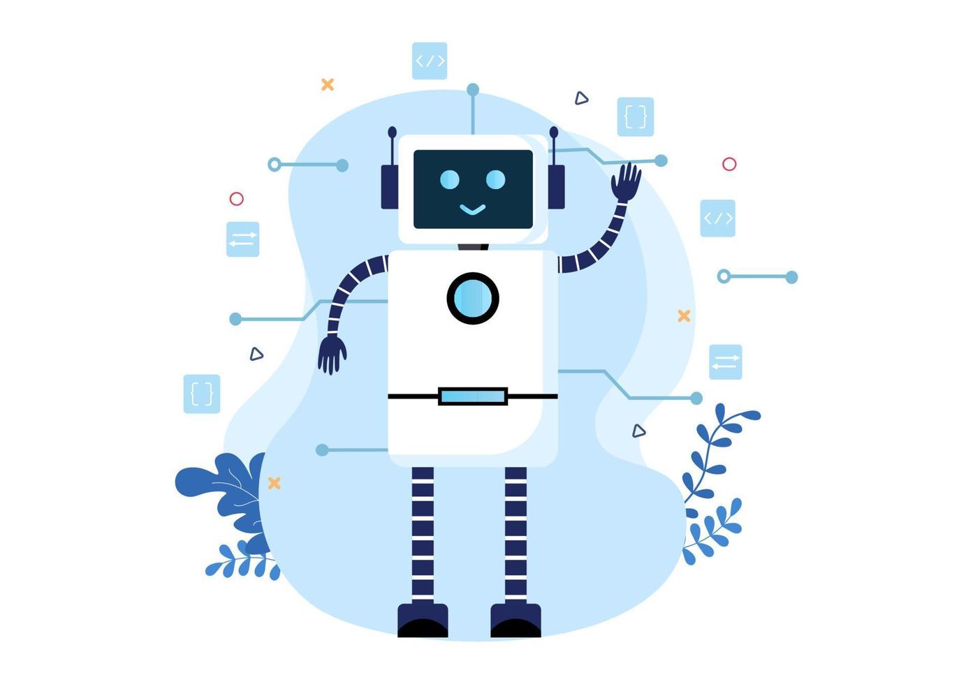 Artificial Intelligence Digital Brain Technology and engineering Concept With Programmer Data or Systems that can be set up in a Scientific Context. Vector Illustration