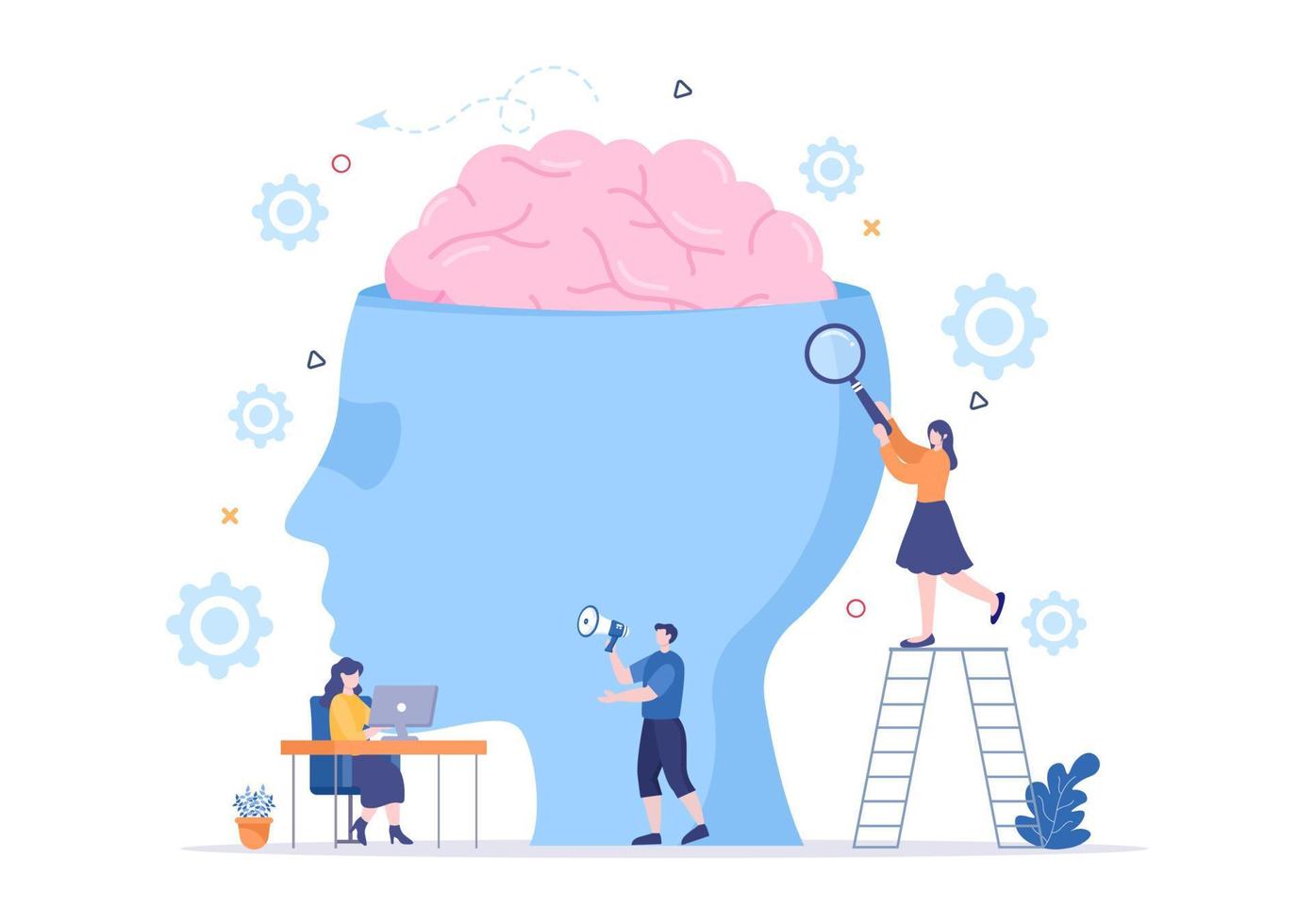 Artificial Intelligence Digital Brain Technology and engineering Concept With Programmer Data or Systems that can be set up in a Scientific Context. Vector Illustration