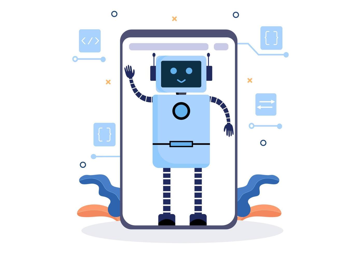 Artificial Intelligence Digital Brain Technology and engineering Concept With Programmer Data or Systems that can be set up in a Scientific Context. Vector Illustration